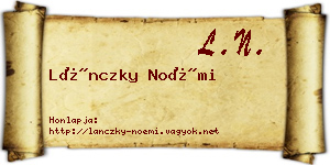 Lánczky Noémi névjegykártya